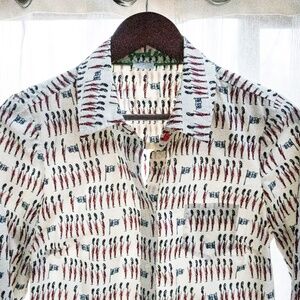 Boden Women's Fitted Button Down Royal Guard Shirt